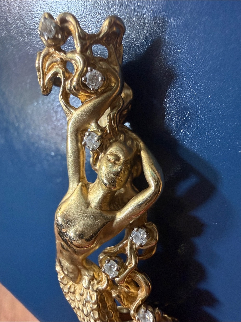 Steven Douglas 14k solid Gold /8 diamond Mermaid pendant luxury Women's Jewelry